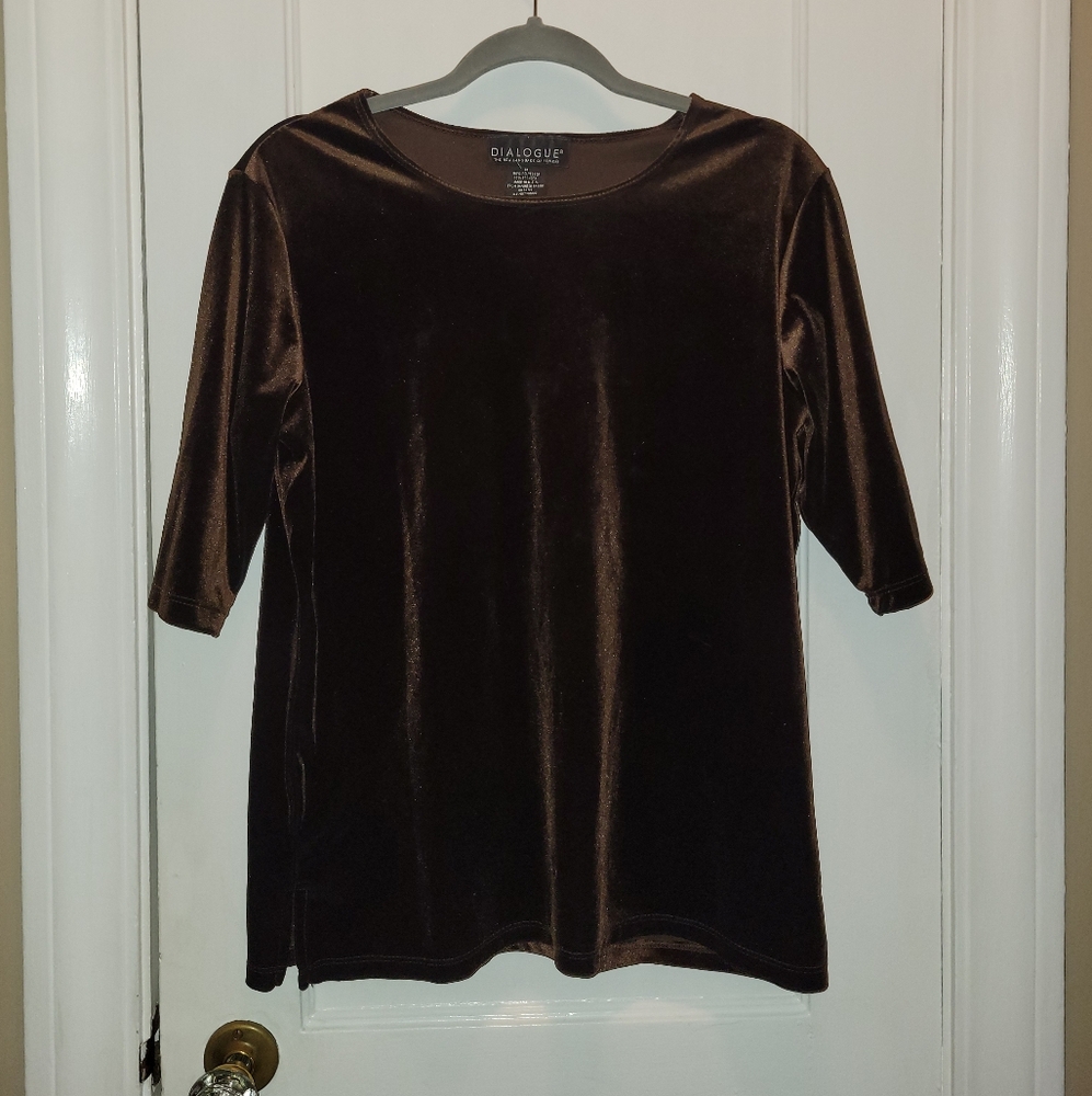 Dialogue Vintage Velvet/velour Top Women's Size M